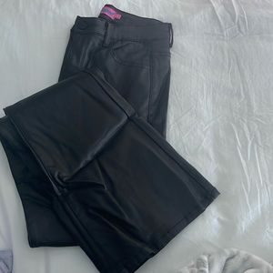 Edikted black leather pants